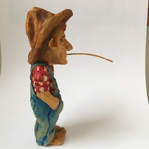 Hand Carved Hillbilly Figurine - Picture 3 of 4